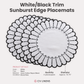 4pc/set Sunburst Edge Placemats White/Black Trim infographic