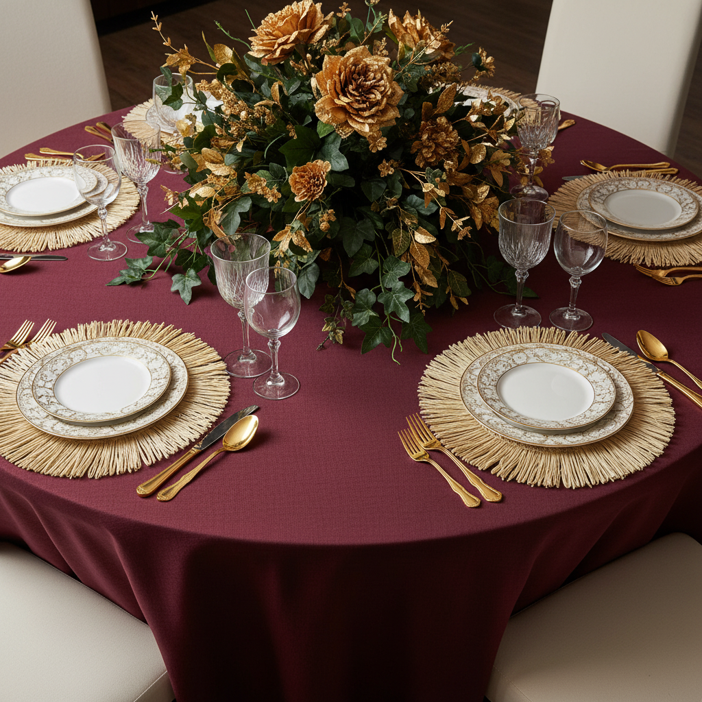 4pc/set Woven Fringe 15" Placemats - Champagne