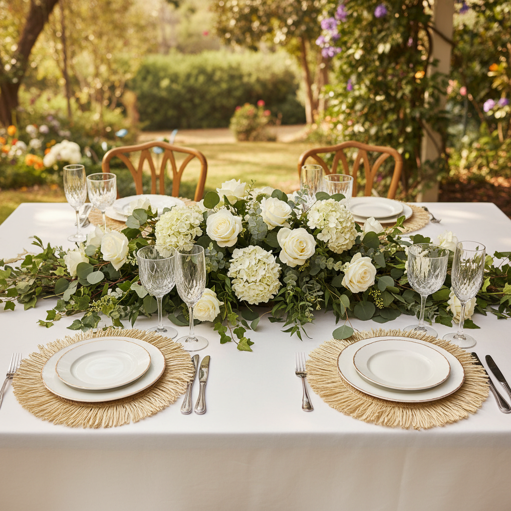 4pc/set Woven Fringe 15" Placemats - Champagne