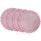 4pc/set Signature Scallop Placemats Pink/Magenta Trim bundle
