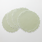 4pc Signature Scallop Placemats Sage Green/White Trim bundle