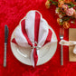 4 pcs/pk Stripe 18"x18" Scalloped Edge Napkins - Red & White 