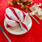 4 pcs/pk Stripe 18"x18" Scalloped Edge Napkins - Red & White - CV Linens