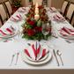 4 pcs/pk Stripe 18"x18" Scalloped Edge Napkins - Red & White Wide Table View