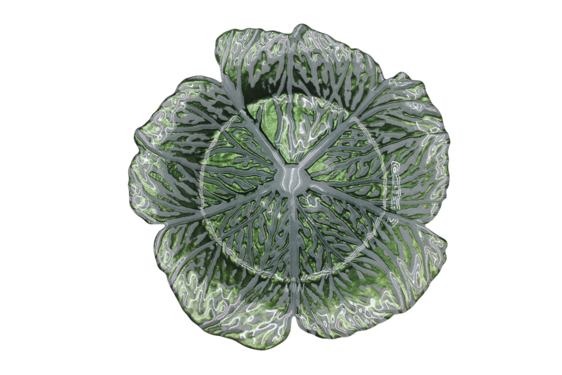 4 pc/set Green Cabbage Glass 13" Charger Plate
