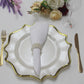 4 pc/set Lotus Scalloped Glass 13" Charger Plate - White Gold-Trimmed