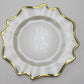 4 pc/set Lotus Scalloped Glass 13" Charger Plate - White Gold-Trimmed