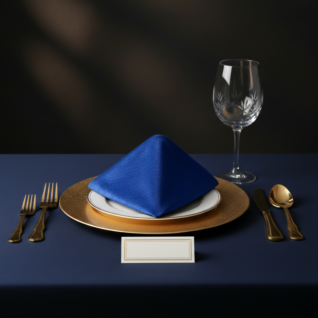 5 pcs/pk Crinkle Velvet 20"x20" Linen Napkin - Royal Blue