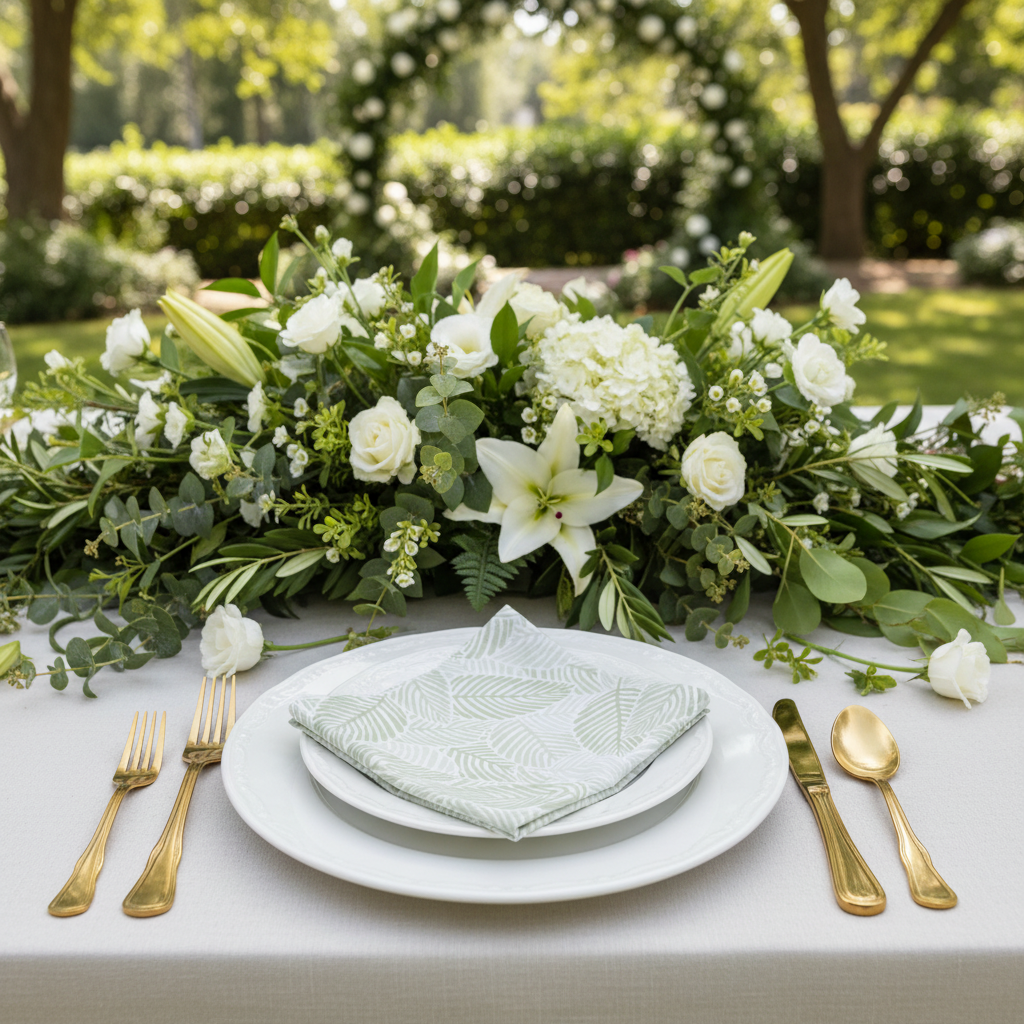 5 pcs/pk Modern Palm Leaves 20"x20" Napkin