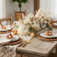 indoor boho theme brunch with 5 pcs/pk Premium Linen-Look Panama Weave 20"x20" Napkin - Ivory