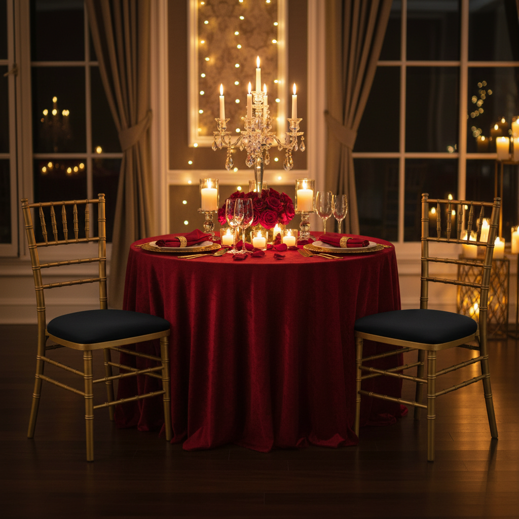 anniversary dinner 5 pcs/pk Spandex Chiavari Seat Pad Cover - Black