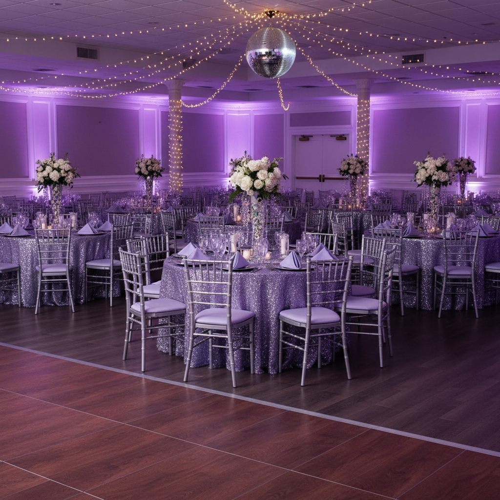 prom night reception with 5 pcs/pk Spandex Chiavari Seat Pad Cover - Lavender