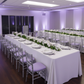 corporate dinner setup with 5 pcs/pk Spandex Chiavari Seat Pad Cover - Lavender