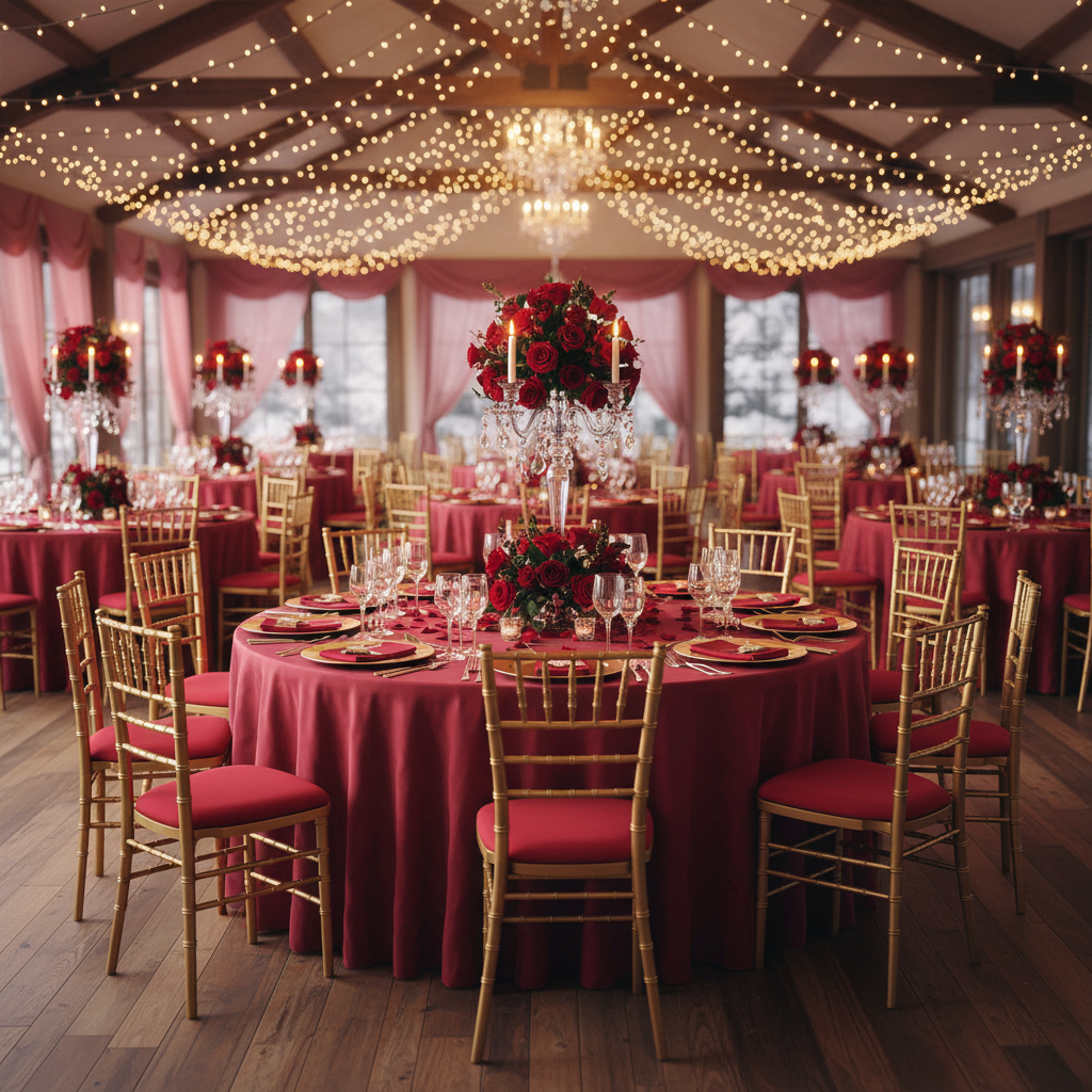 valentine's wedding reception with 5 pcs/pk Spandex Chiavari Seat Pad Cover - Red