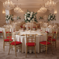 wedding reception with 5 pcs/pk Spandex Chiavari Seat Pad Cover - Red