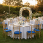 outdoor garden wedding reception with 5 pcs/pk Spandex Chiavari Seat Pad Cover - Royal Blue