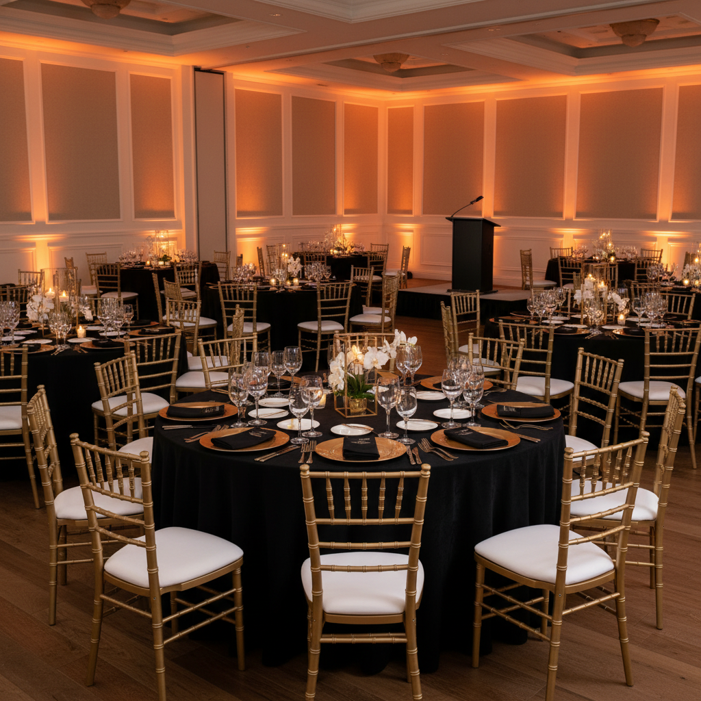 corporate gala reception with 5 pcs/pk Spandex Chiavari Seat Pad Cover - White
