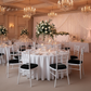 wedding reception with 5 pcs/pk Velvet Spandex Chiavari Seat Pad Cover - Black