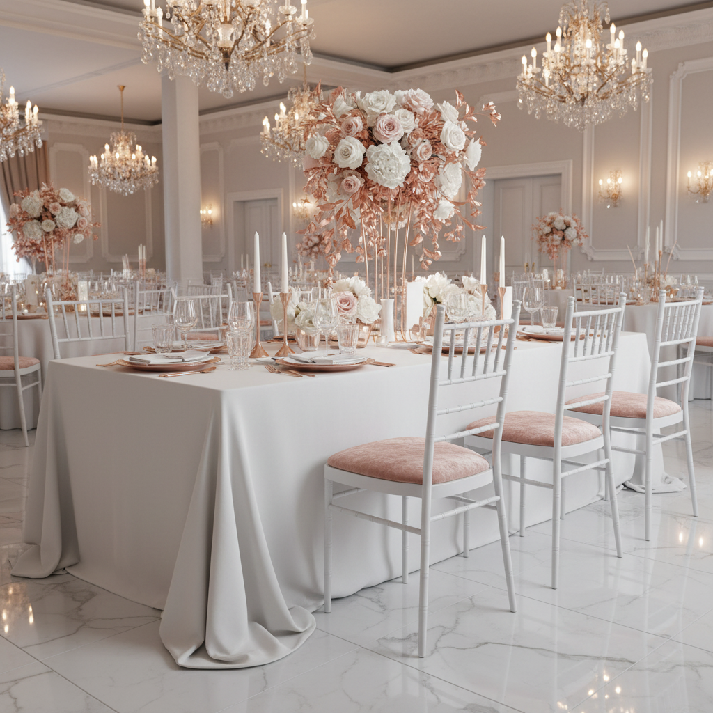 5 pcs/pk Velvet Spandex Chiavari Seat Pad Cover -  Blush/Rose Gold