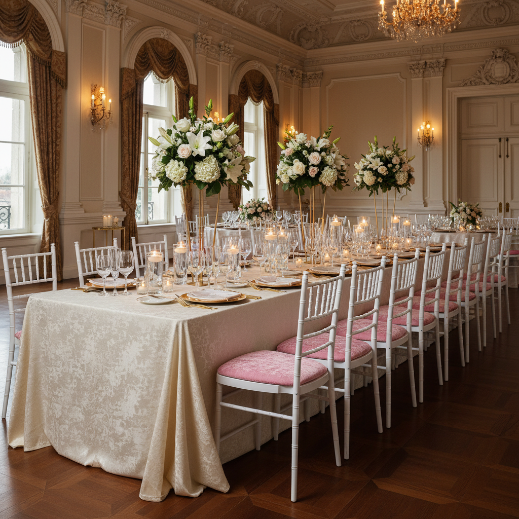 5 pcs/pk Velvet Spandex Chiavari Seat Pad Cover - Pink