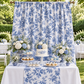 5 yards French Toile Fabric Bolt - Blue used as diy backdrop