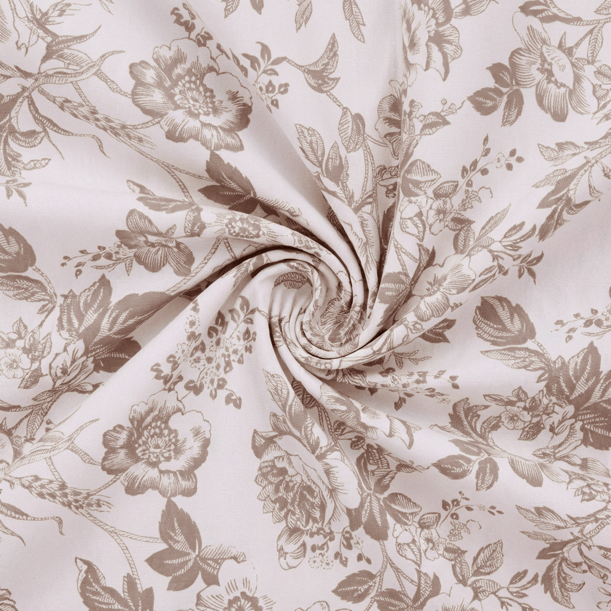 5 yards French Toile Fabric Bolt - Taupe
