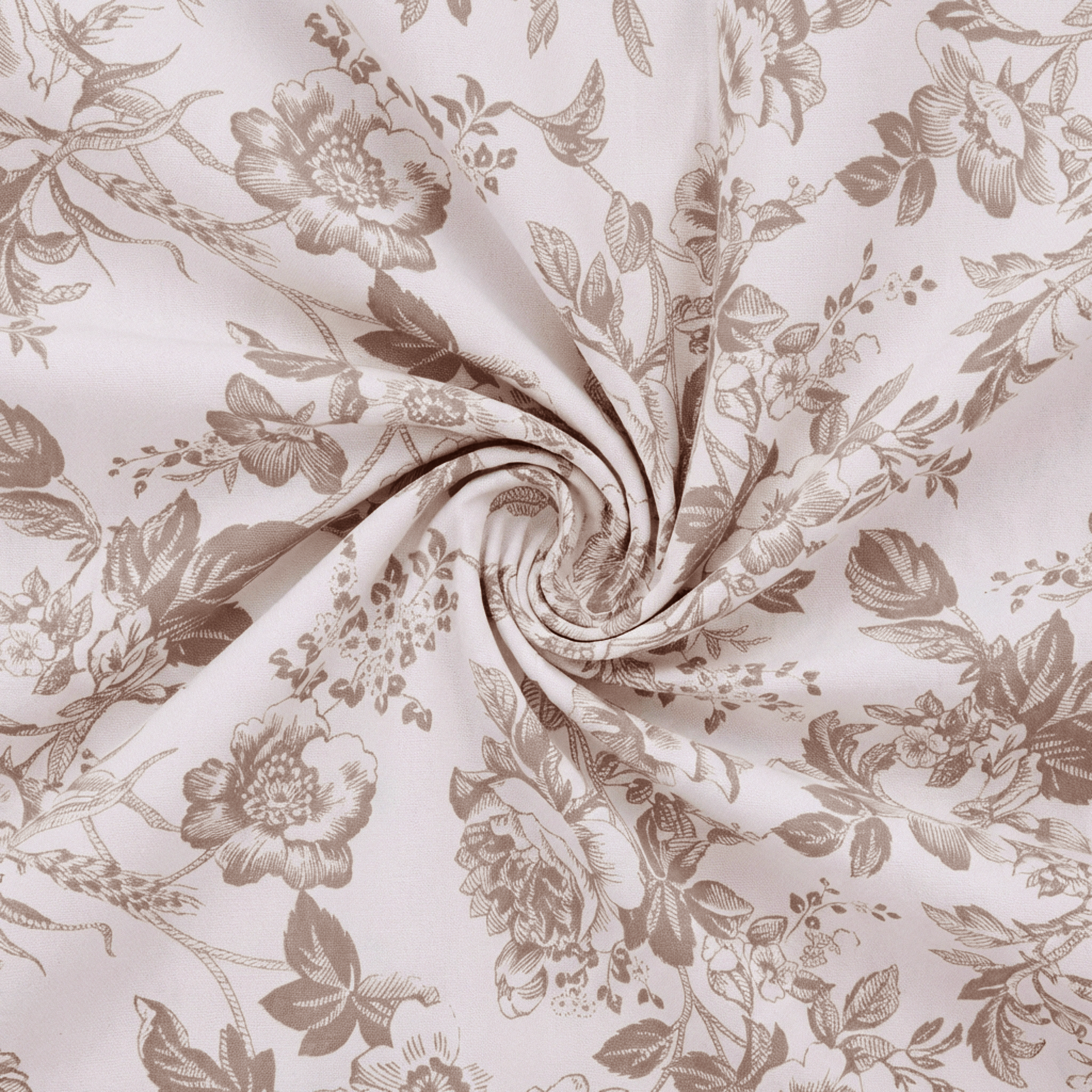 5 yards French Toile Fabric Bolt - Taupe
