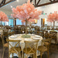rustic barn reception with 5ft Blush Cherry Blossom Tree Backdrop Frame Stand