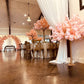 intimate wedding reception with 5ft Blush Cherry Blossom Tree Backdrop Frame Stand