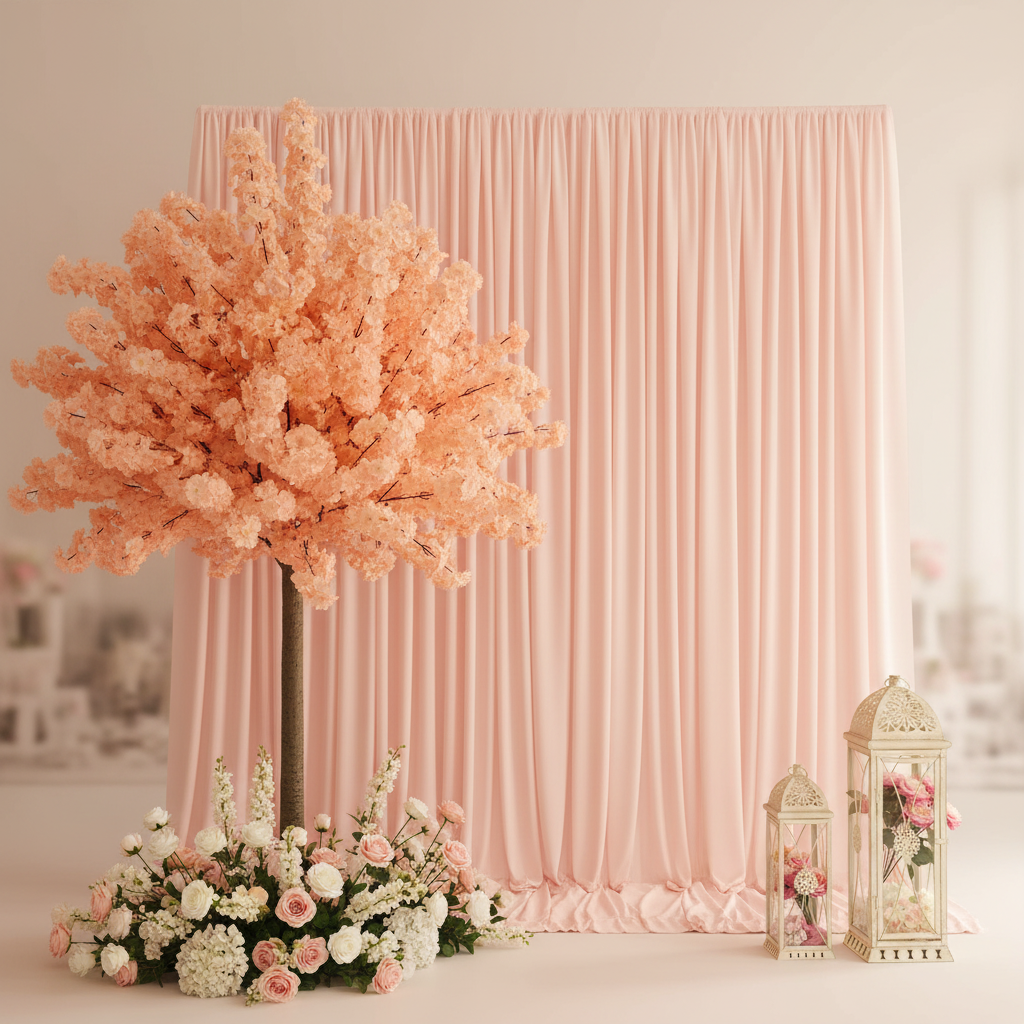 5ft Peach Cherry Blossom Tree Backdrop Frame Stand