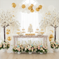 baby shower setup with 5ft Weeping Cherry Blossom Tree - White