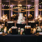 Black Hexagon Pedestal Cake/Dessert Display Stands 5 pcs/set for event dessert table