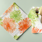 5 pcs/pk Blooming Mums 20"x20" Napkin folded with utensils