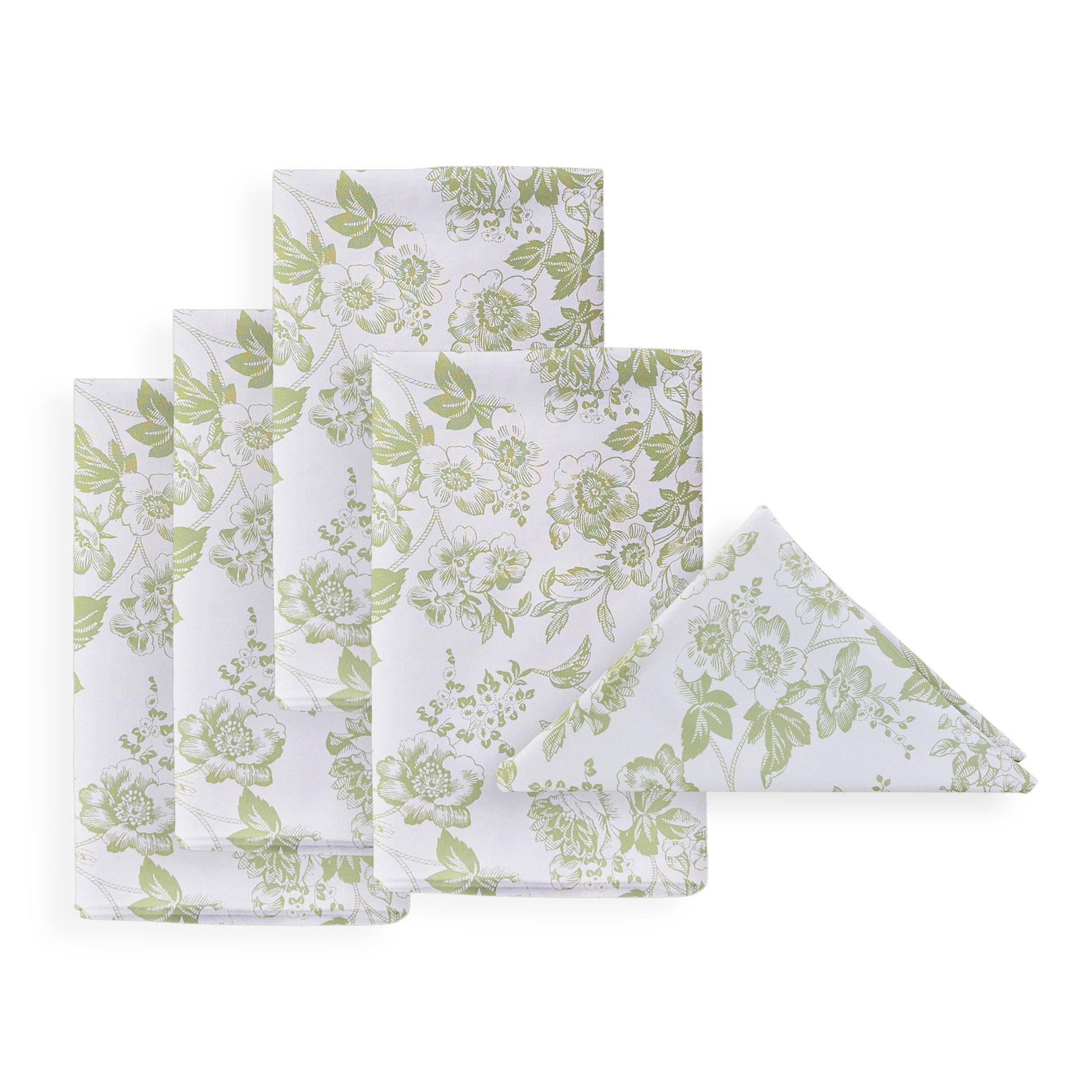 Bundle French Toile 20"x20" Linen Napkin (5pc/pk) Sage Green