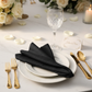 5 pcs/pk Premium Linen-Look Panama Weave 20"x20" Napkin Black close up