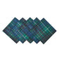 5pcs/pk Tartan Plaid Polyester Napkin 20"x20" Green/Blue bundle
