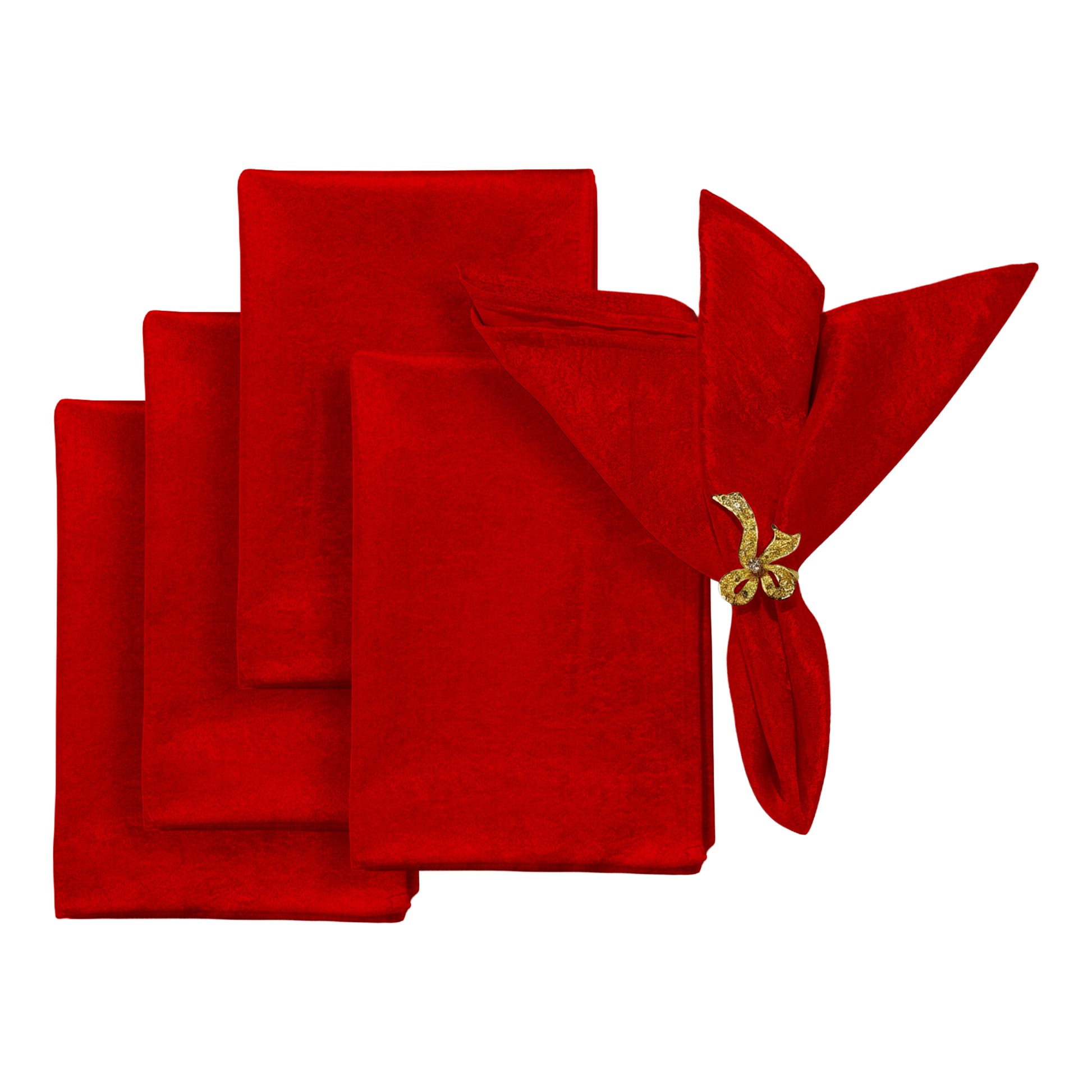 5 pcs/pk Crinkle Shimmer Napkin 20"x20" - Red