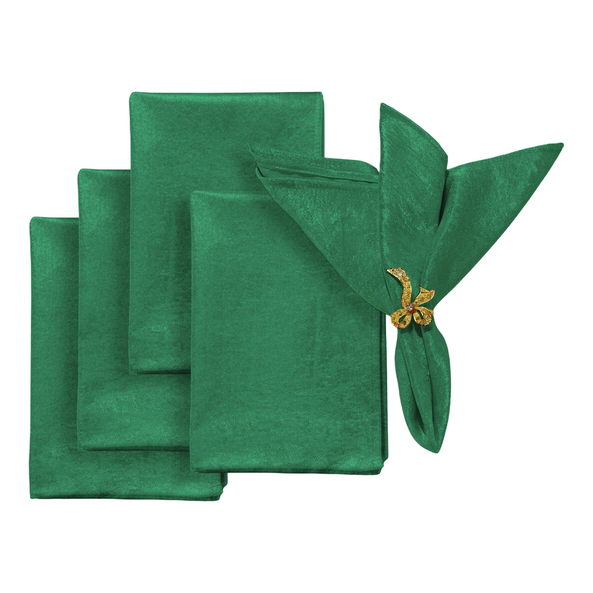 5pcs/pk Crinkle Shimmer Napkin 20"x20" - Emerald Green