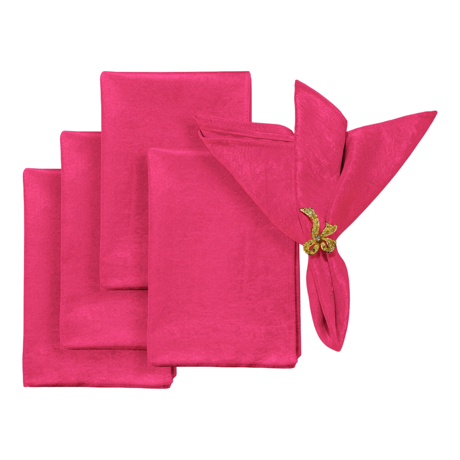5 pcs/pk Crinkle Shimmer Napkin 20"x20" - Fuchsia - CV Linens