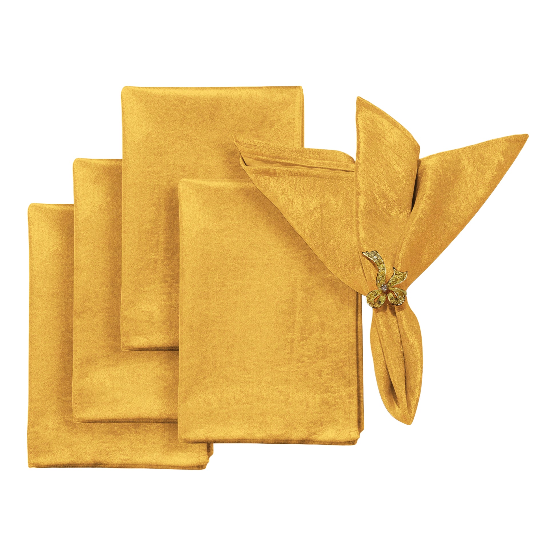 5 pcs/pk Crinkle Shimmer Napkin 20"x20" - Gold - CV Linens
