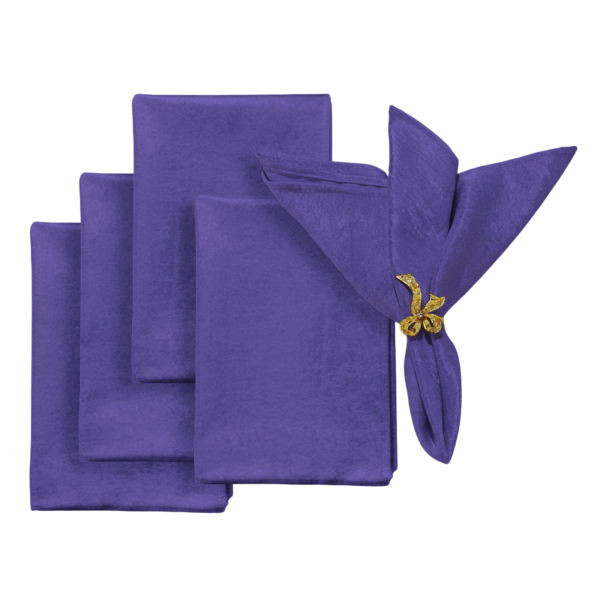 5 pcs/pk Crinkle Shimmer Napkin 20"x20" Purple bundle