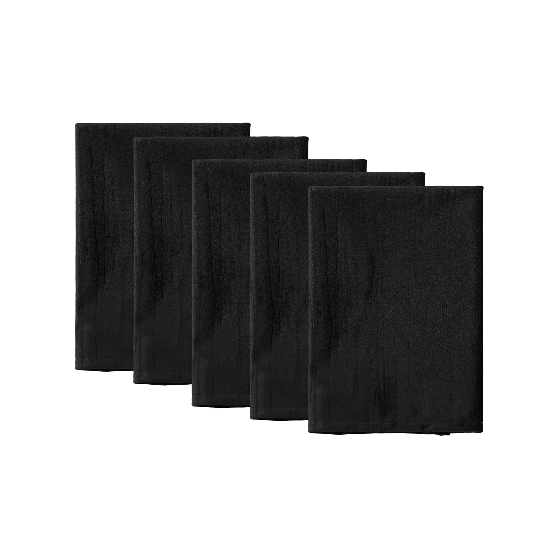 5 pcs/pk Crinkle Velvet 20"x20" Linen Napkin Black bundle