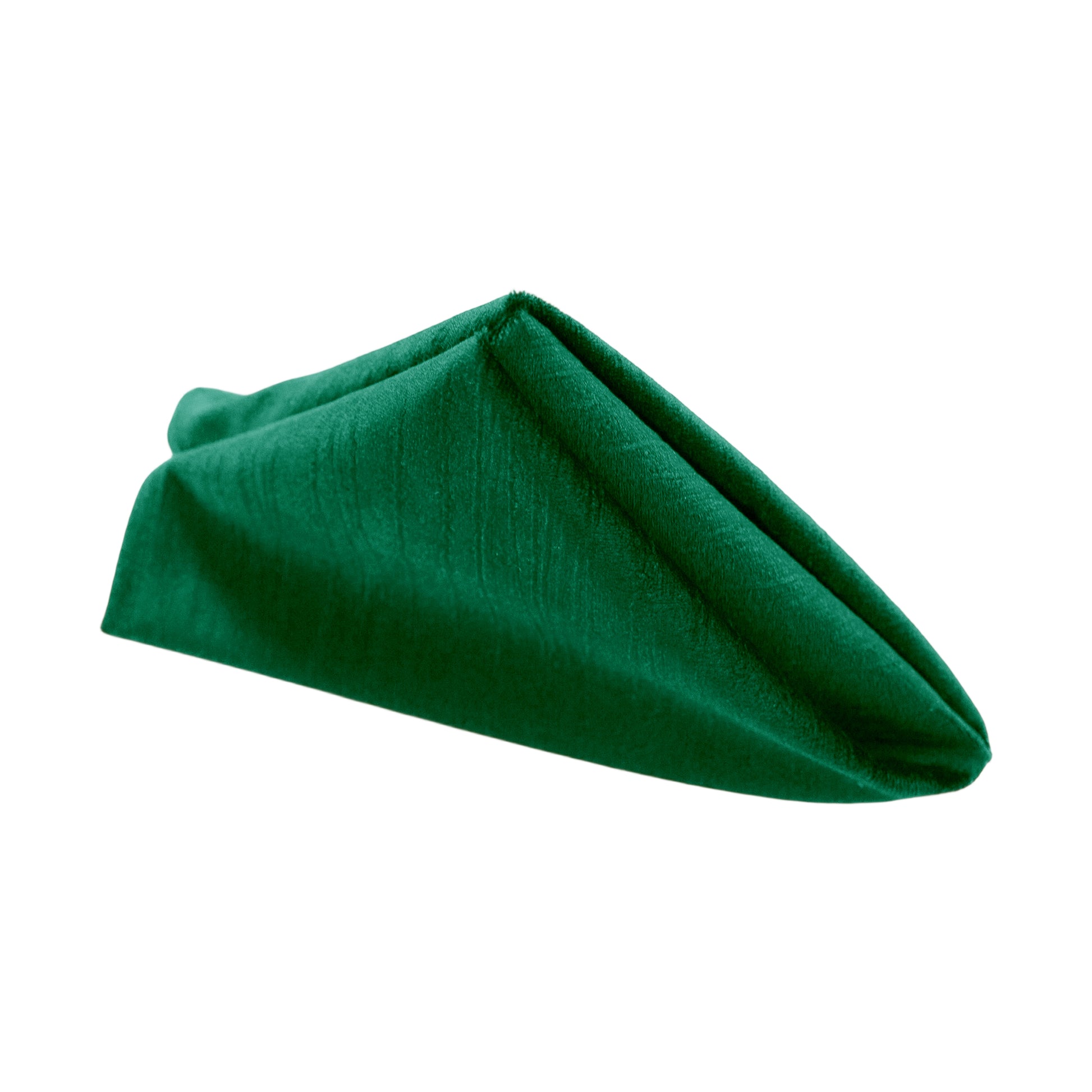 5 pcs/pk Crinkle Velvet 20"x20" Linen Napkin Emerald Green triangle fold