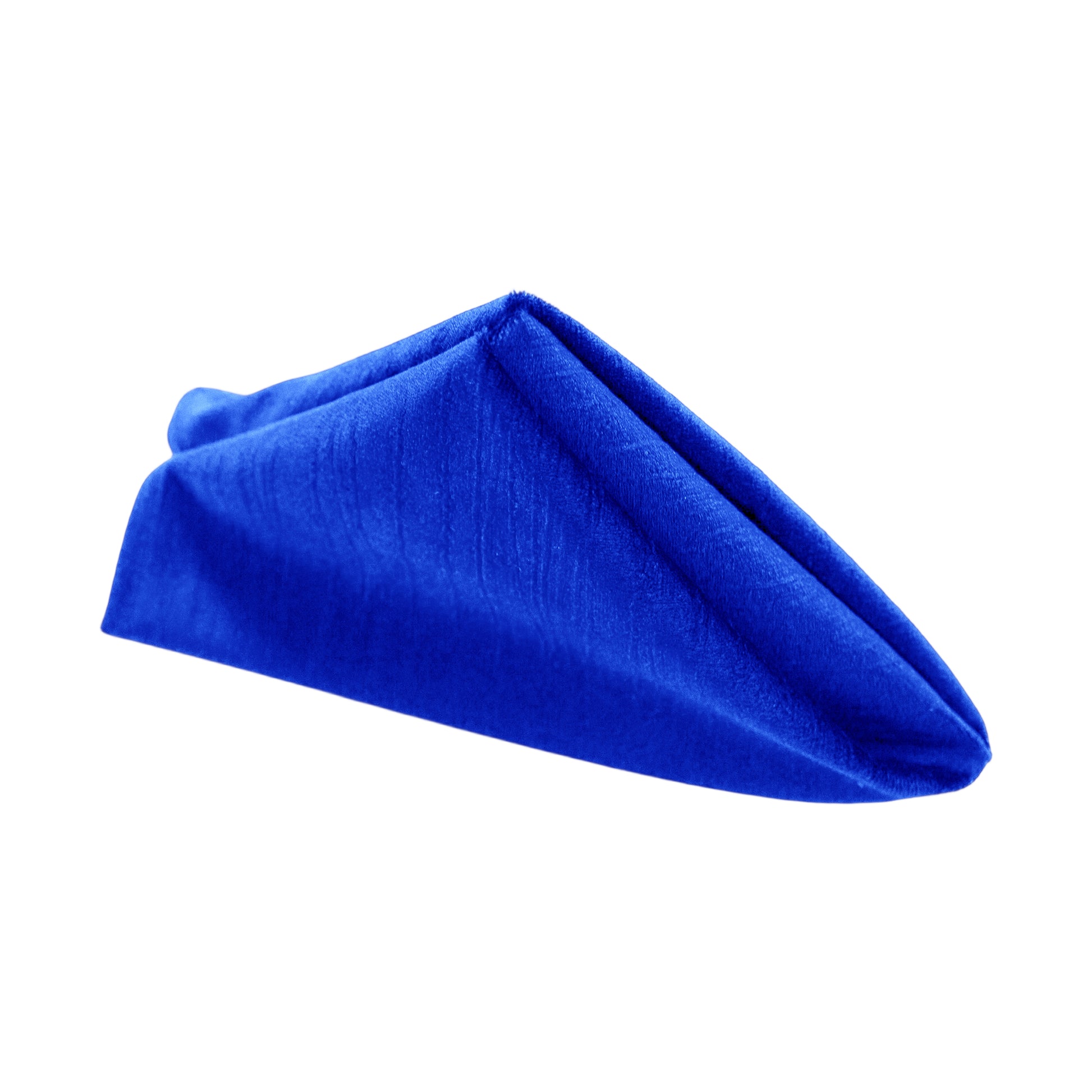 5 pcs/pk Crinkle Velvet 20"x20" Linen Napkin Royal Blue triangle fold