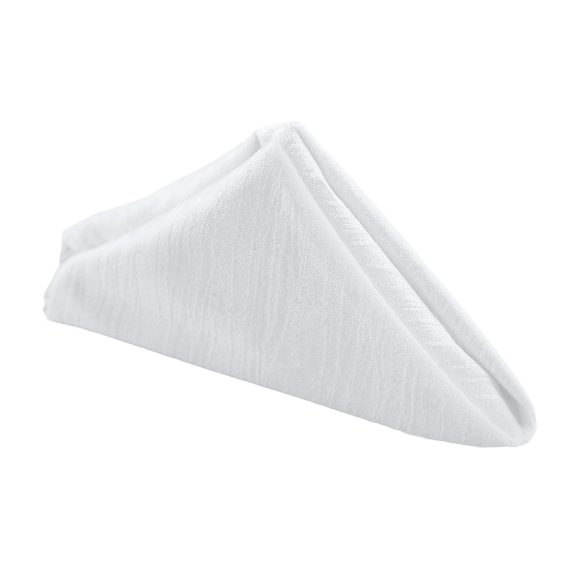 5 pcs/pk Crinkle Velvet 20"x20" Linen Napkin - White - CV Linens