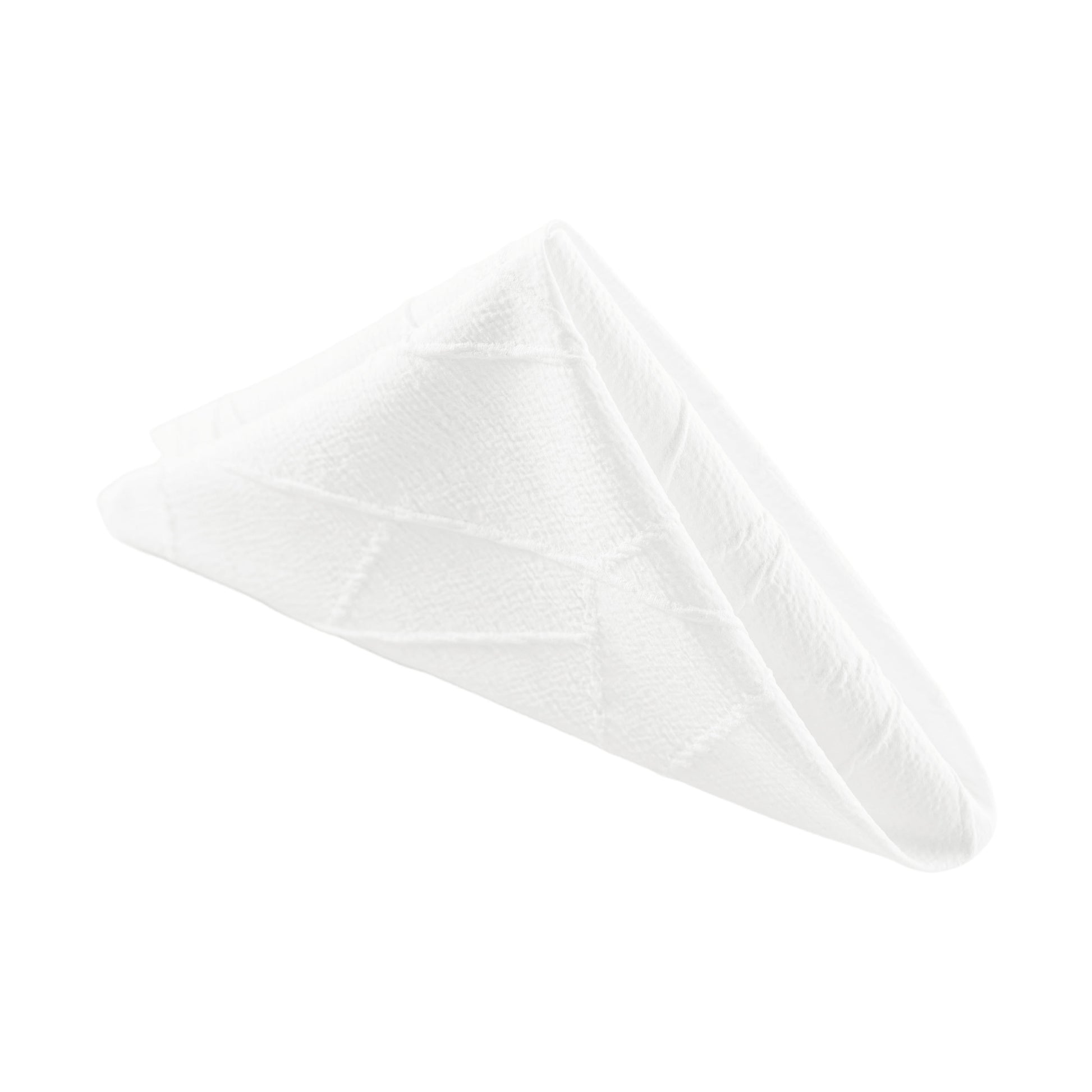 5 pcs/pk Embossed Geometric Jacquard Napkin 20"x20" - Light Ivory/Off White triangle fold