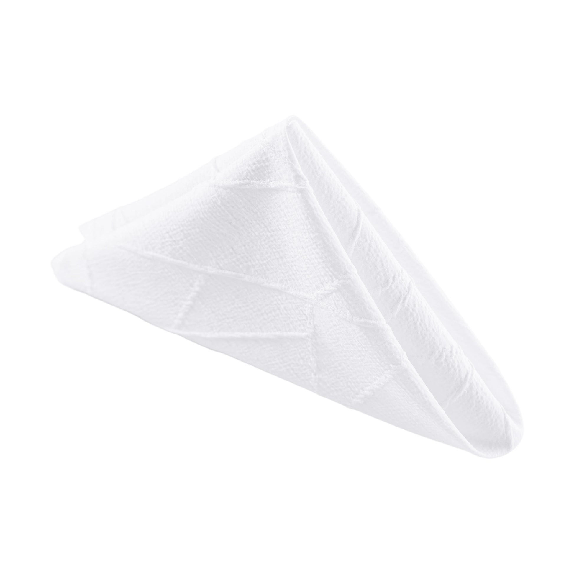 5 pcs/pk Embossed Geometric Jacquard Napkin 20"x20" White triangle fold