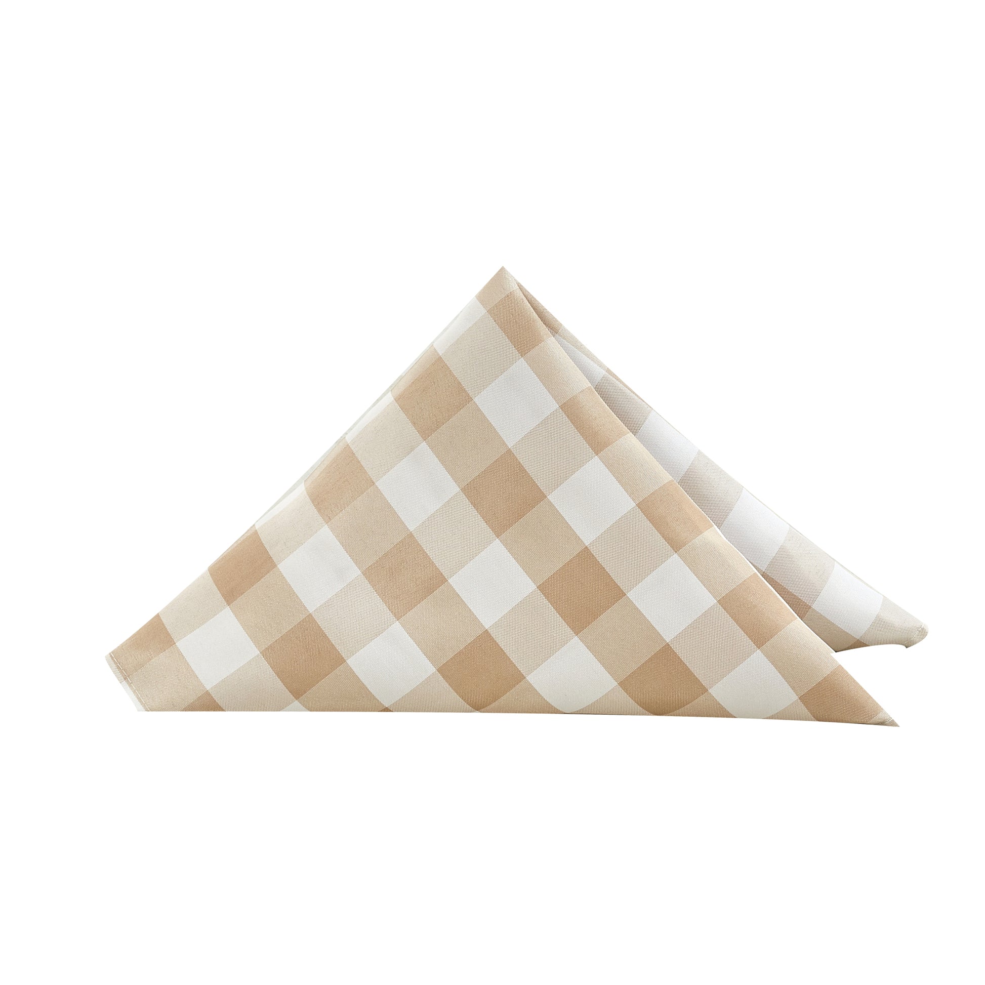 5 pcs/pk Gingham Checkered Polyester Napkin 20"x20" - Beige & White
