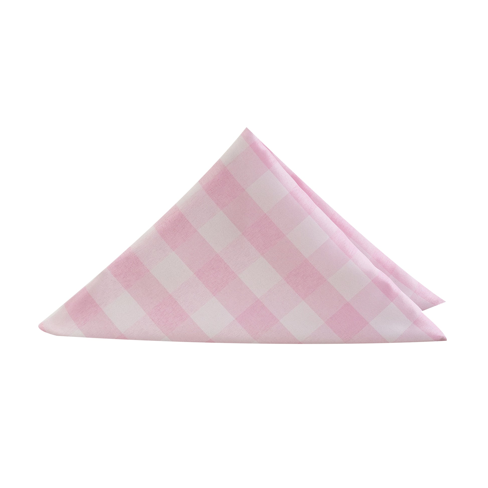 5 pcs/pk Gingham Checkered Polyester Napkin 20"x20" Pink & White triangle fold