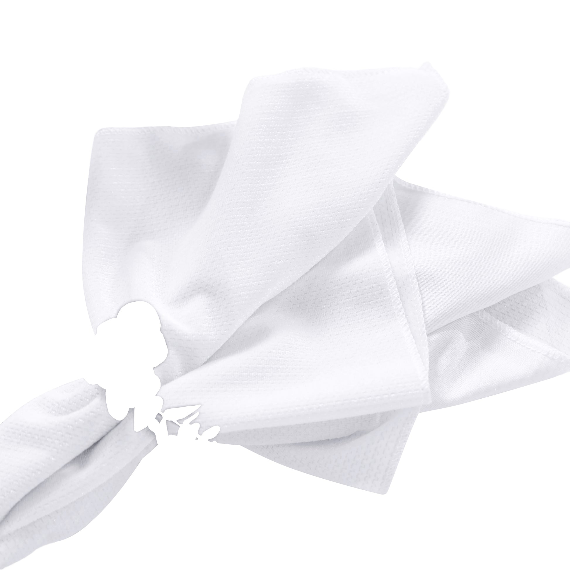 5 pcs/pk Glitter Velvet 20"x20" Linen Napkin White close up